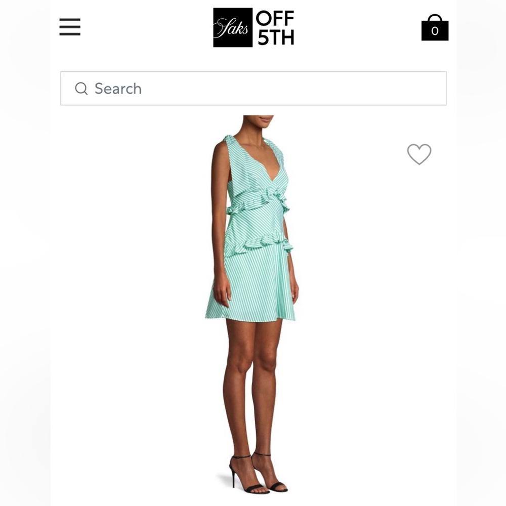 Spring Stripped Cotton Mini Dress in Jade Green BCBG